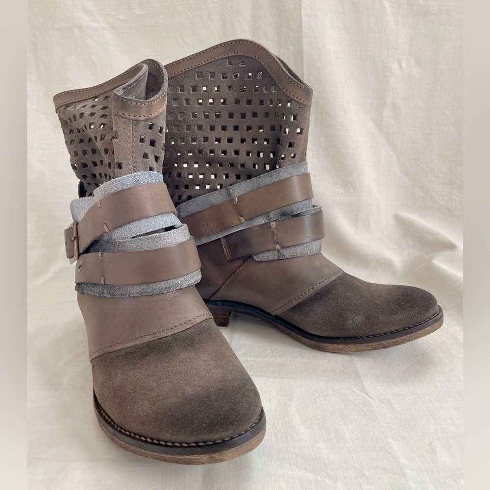 Matisse Leather & Suede Boho Moto Boot sz 6.5